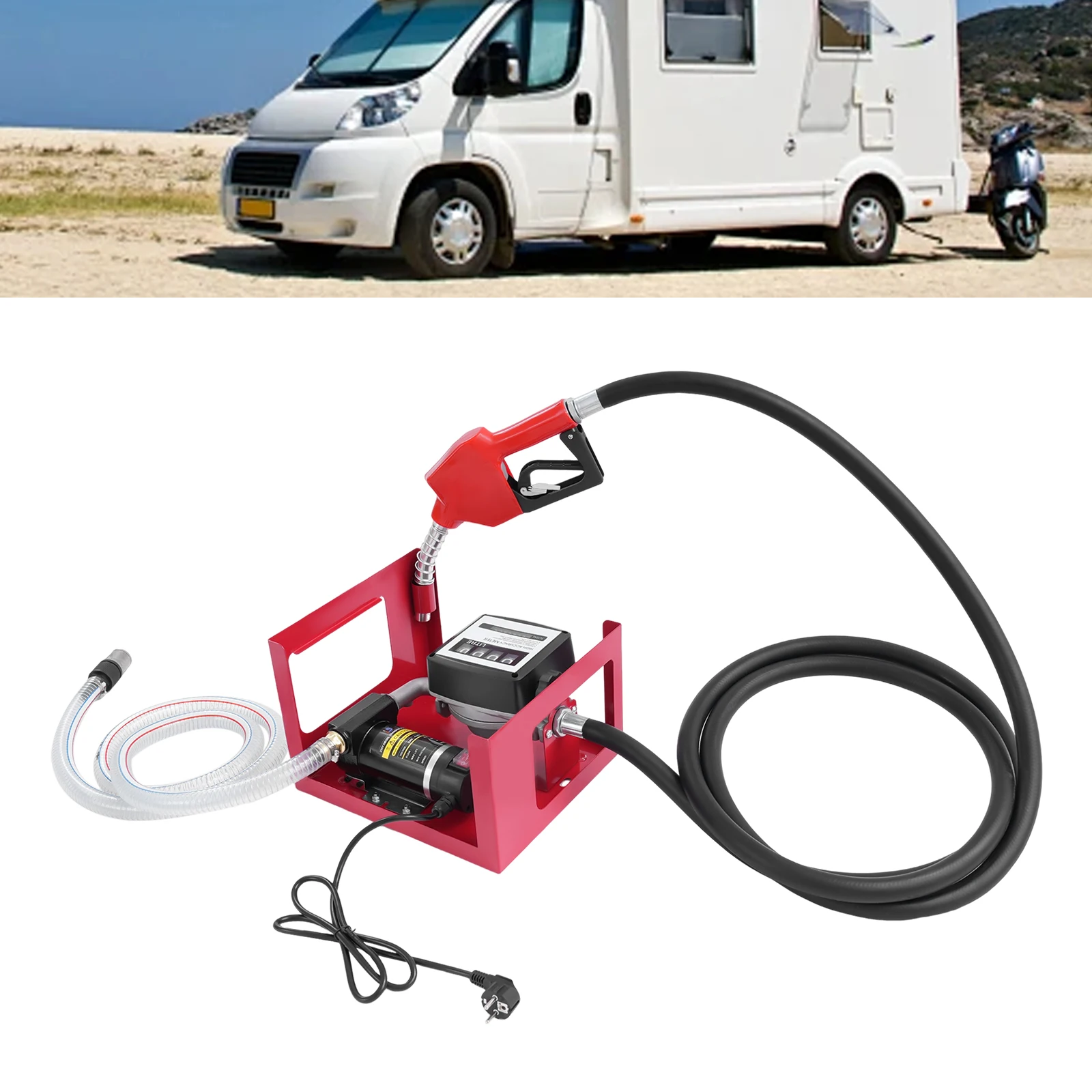 مضخة نقل الديزل ذات معدل التدفق العالي، 12 فولت/230 فولت 45/50/60 لتر/دقيقة مضخة زيت وقود الديزل، مجموعة مضخة زيت كهربائية ذاتية التحضير قابلة للتعديل #2