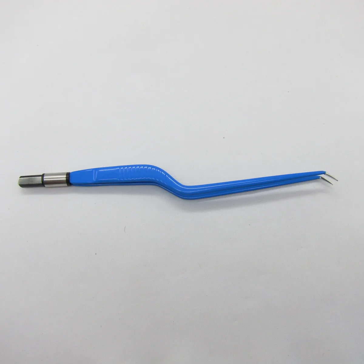 Reusable IEC Blue Bipolar tweezers Forceps Curved for Electrosurgical unit，L:20cm, tip 0.5mm биполярный пинцет