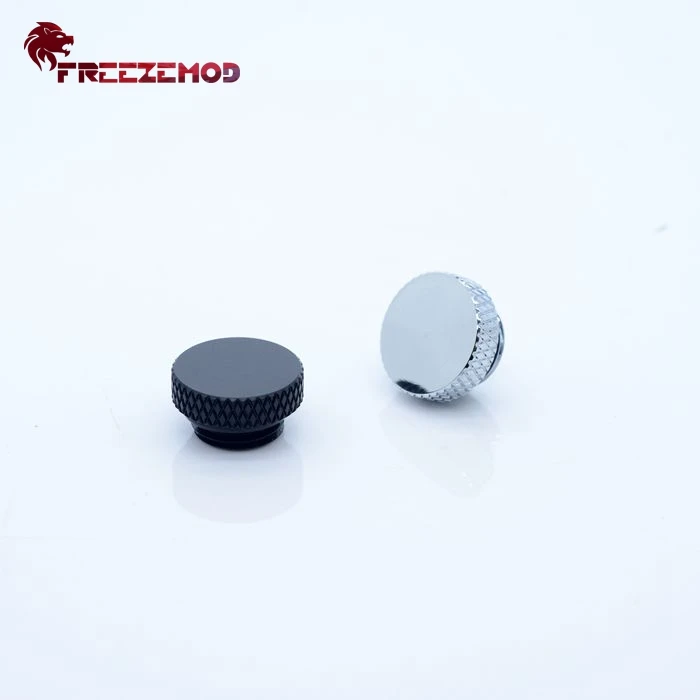 FREEZEMOD PC Water Cooling Anti-Leak Stop Plug HDT-BA2 with Smooth Hand-Tightening Lock Water Stop Fittings Black Silver