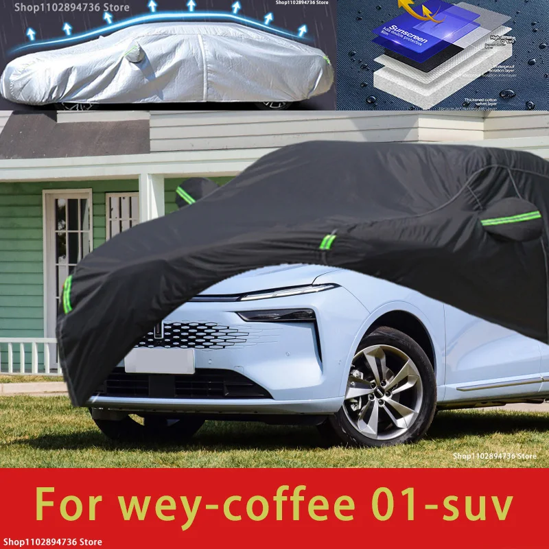 

For wey coffee 01 Fit Outdoor Protection Car Covers Snow Cover Sunshade Waterproof Dustproof Exterior black car cover