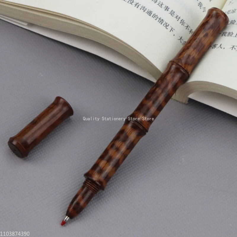 High-grade Solid Wood Gel Pen Indian Rosewood Ballpoint Pen Black F 0.5mm School Office Supplies Stationery Writing Smooth Gift