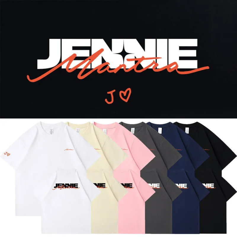 JENNIE Mantra T-shirt Summer Cotton Short Sleeve Tee Kpop Fashion Jennie Fans Clothes Men Women Loose T Shirt Casual Trend Tops