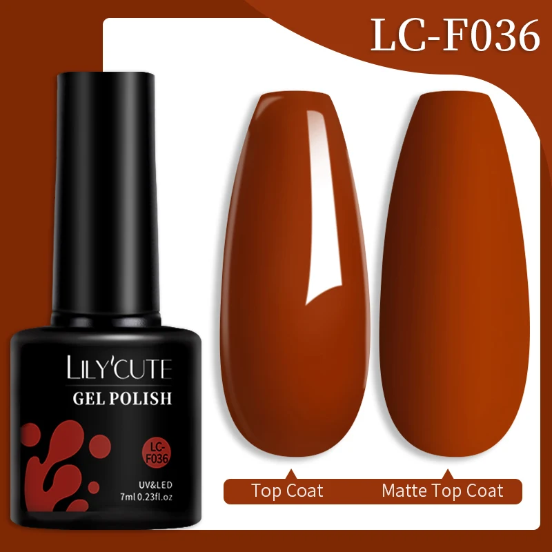 LILYCUTE Donkerbruin Gel Nagellak Herfst Winter Chocolade Wijn Rode Karamel Kleur Serie Voor Manicure Nagels Art Gel Vernis