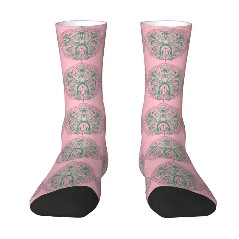 Custom Cute Printed Great Cthulhu Socks for Men Women Stretch Summer Autumn Winter Horror Movie Lovecraft Crew Socks