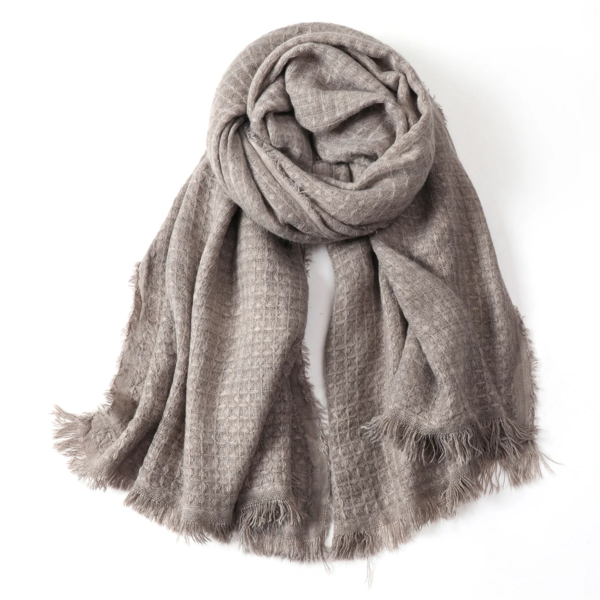 

Solid Color Lattice Cotton Linen Men's Scarf Winter Warm Neckerchief Short Tassel Bufanda Pashmina Male Accessories Shawls