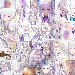 10/30/48 adet Kawaii kızlar Emilia çıkartmalar yeniden sıfır Anime Sticker estetik dizüstü dizüstü bagaj DIY karakterler karikatür çıkartmaları