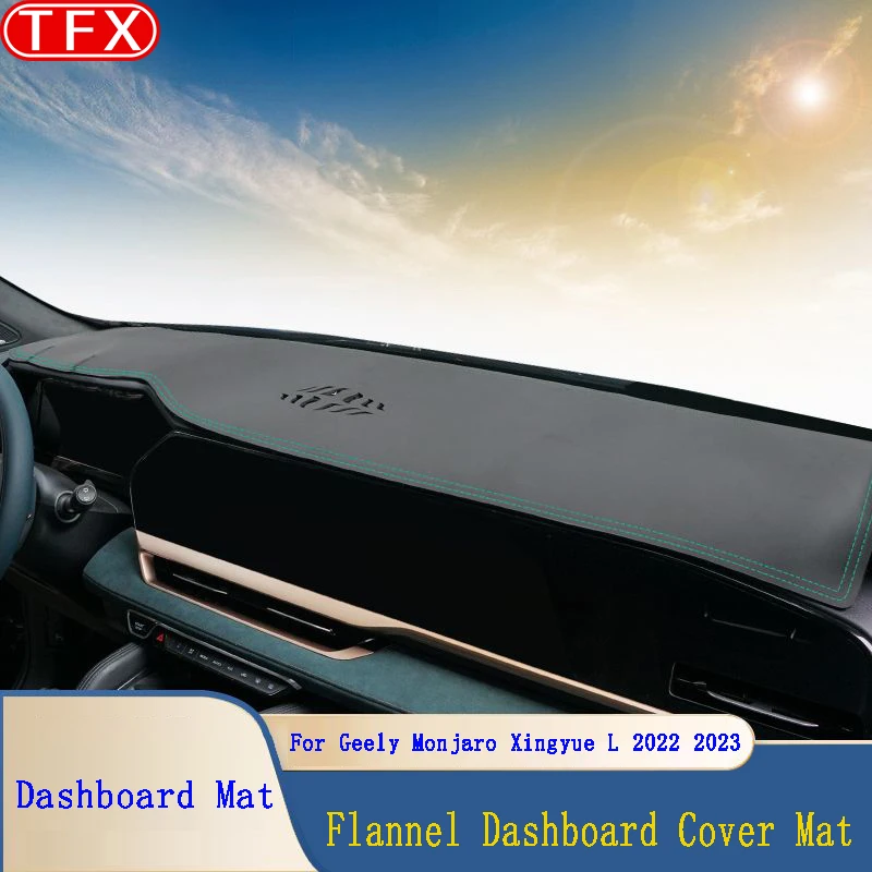 

Flannel Slip Anti UV Mat Car Dashboard Cover Pad Dashmat Sun Shade Carpet For Geely Monjaro Xingyue L 2022 2023 Accessories