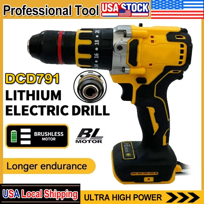 

Подходит для DEWALT DCD791 Компактная аккумуляторная дрель Бесщеточный двигатель Дрель Отвертка Многофункциональный привод Домашние перезаряжаемые инструменты