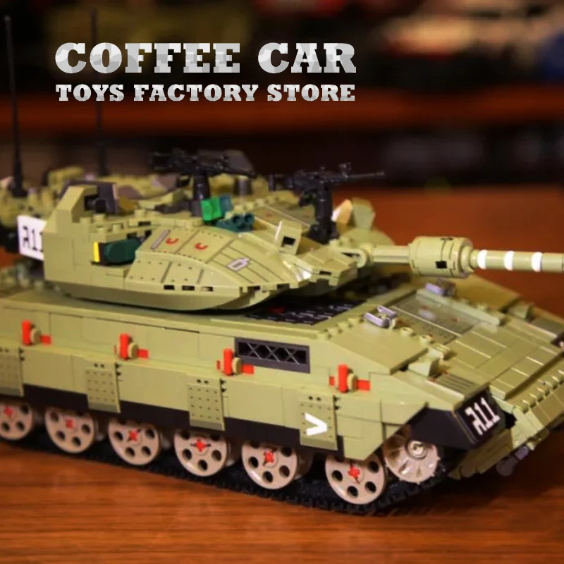 1730Pcs Main Battle Tank Building Blocks Toys Military Bricks MOC Kit MK4 Armored Cars Model Weapon Doll Adult Boy Birthday Gift