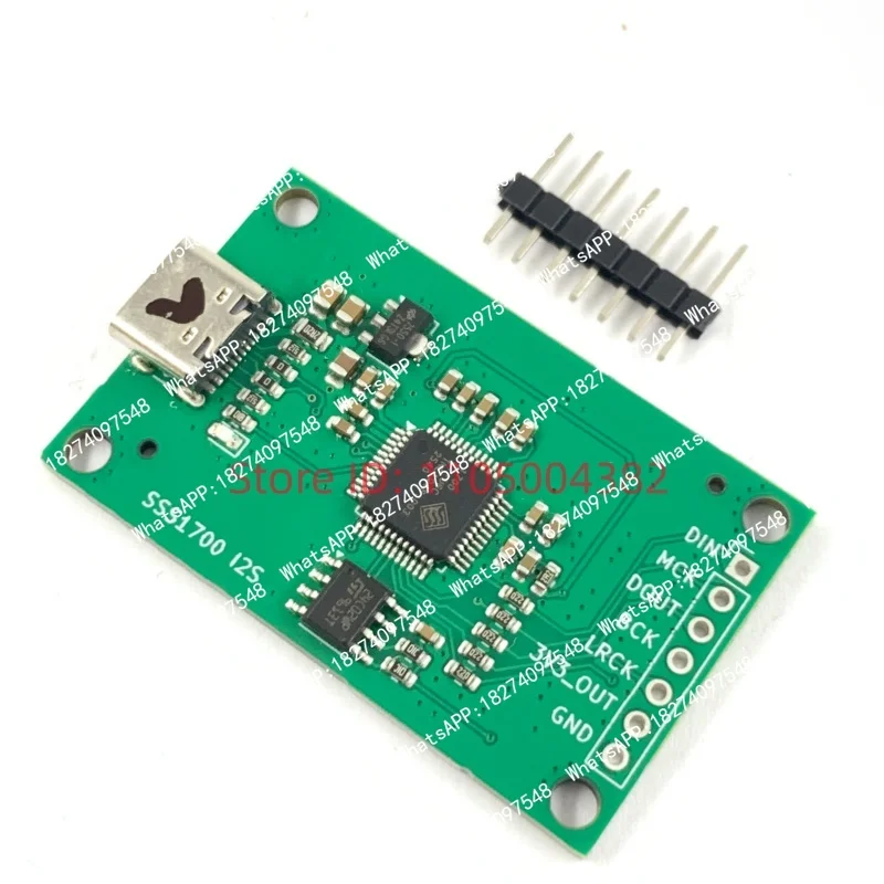 SSS1700 USB sound card module with Type-C interface for converting to I2S/IIS digital audio input and output