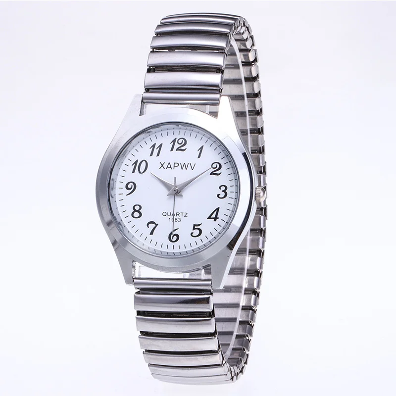 Reloj de cuarzo clásico Vintage para hombre y mujer, pulsera elástica de oro, plata, amantes de la marea, relojes de negocios para pareja, regalos de fiesta y oficina