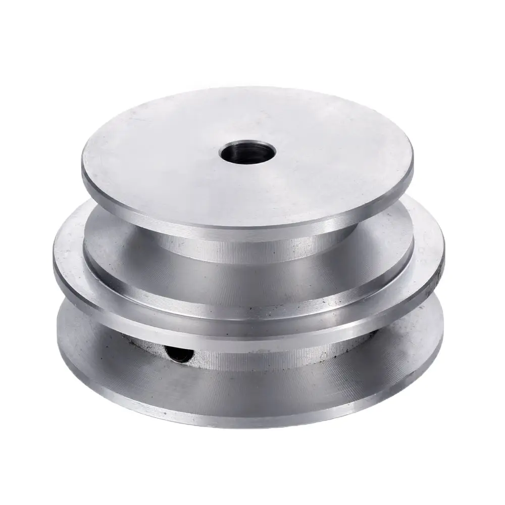 

1pc Aluminum Alloy Double Groove 50&60MM Pulley Wheel 8-20MM Fixed Bore Pulley for Motor Shaft 10MM Round Belt