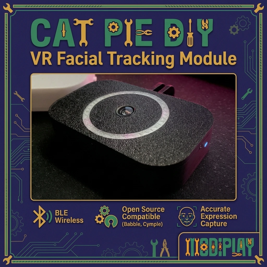 Cat Pie Wireless VR Face Tracker Module (ESP32 SMT Version, IR Night Vision, 8-9h) for VRChat & Open-Source Motion Capture