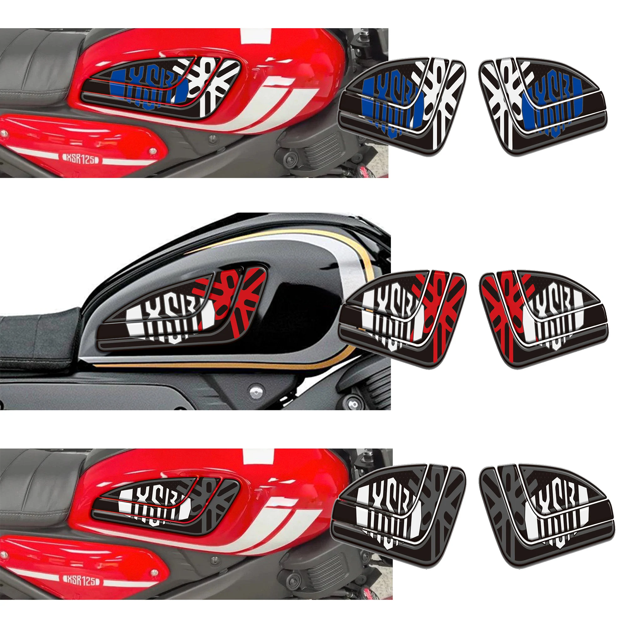 

Motorcycle Stickers 3D Tank Side Protections For Yamaha Motorcycles Accessories XSR125 Sticker Packs 2021-2022