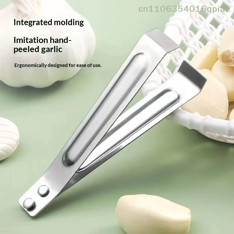 （Summer4）Stainless Steel Garlic Peeling Clip Ergonomic Design One Piece Structure For Home Kitchen Restaurant Daily Cooking