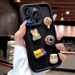 Cute 3D Bear Honey Donut Coffee Silicone Case For Xiaomi Poco X6 X5 X3 F5 F6 M6 X7 Pro Mi 14T 14 13T 13 12T 12 11 Lite 5G Cover
