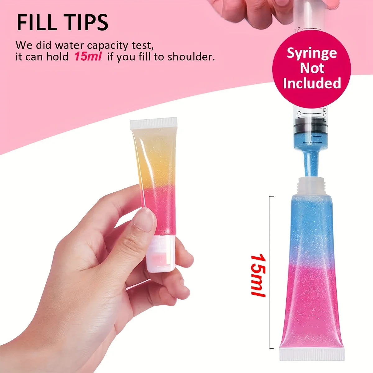 3 peças/12 peças/28 peças 15ml tubos de batom vazios, adequados para brilho labial, loção, cosméticos, gelatina, limpeza, embalagens, tubos de plástico,