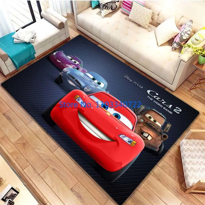 Cars Lightning McQueen Cartoon Movie Area Rug Carpets 120x160cm Decor for Living Room Children's Bedroom Sofa Kids Floor Mat