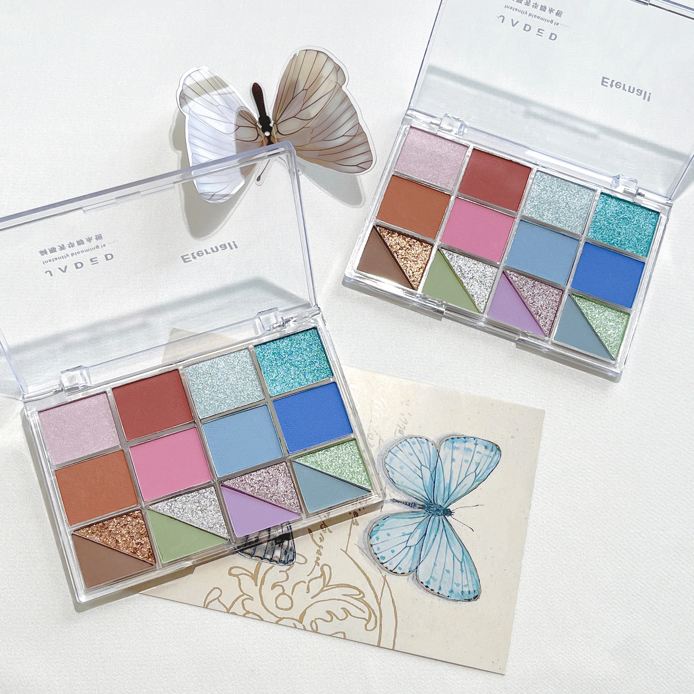 16 colori Tavolozza di ombretti multicolori di alta qualità Contouring Glitter Matte Perlescente Trucco resistente al sudore Ombretto in polvere secca