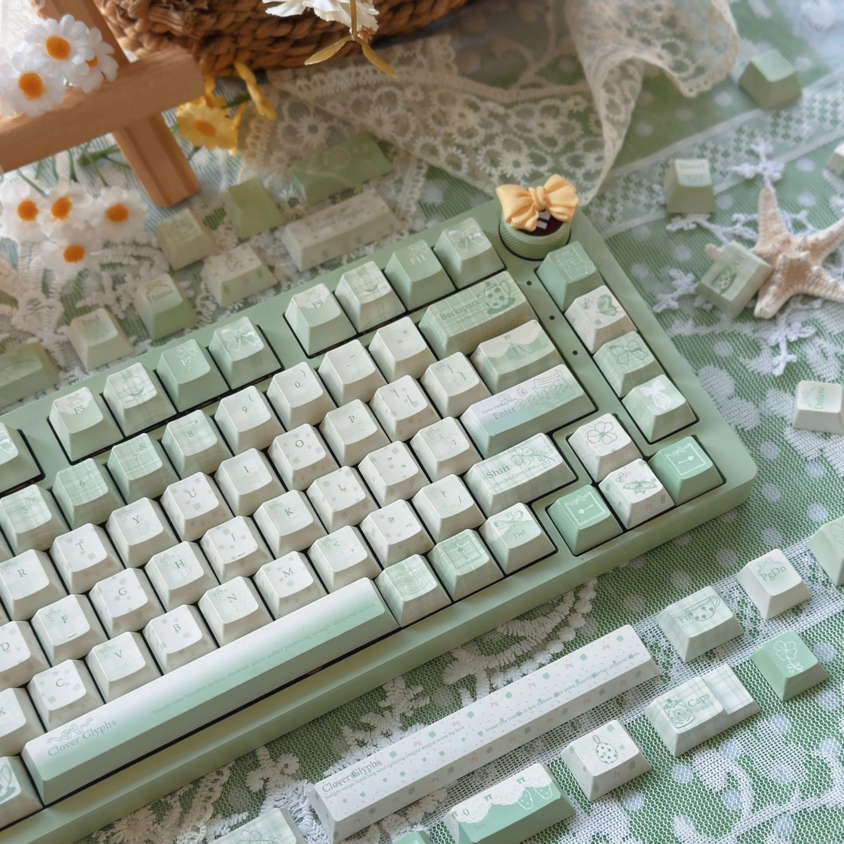 130 Keys Cherry Profile Keycaps PBT 5‑side Dye‑Sublimated Keycap Set for MX Switches Games Mechanical Keyboard Accessories Gift
