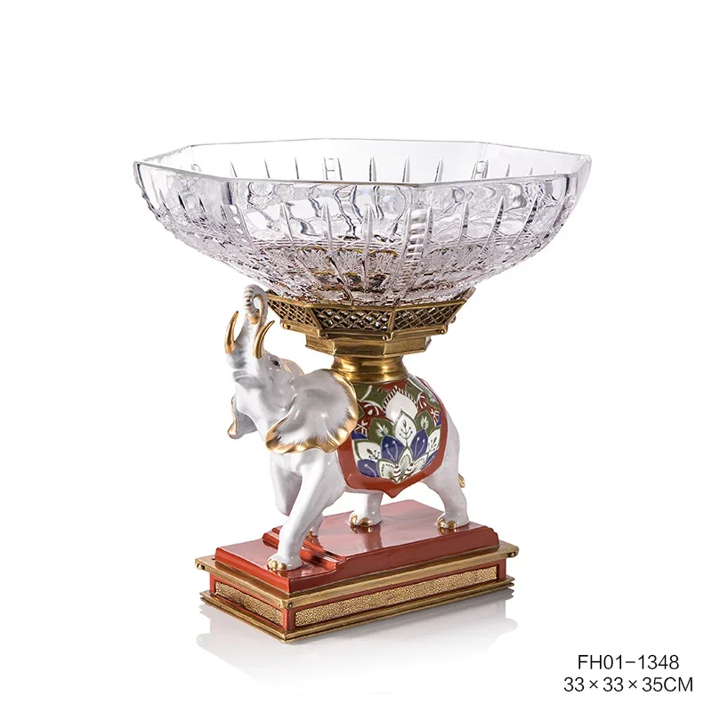 2024 Creative Luxury Antique Crystal Vase Vintage Decoration, Design Home Desktop Brass Accent Living Room Accessories