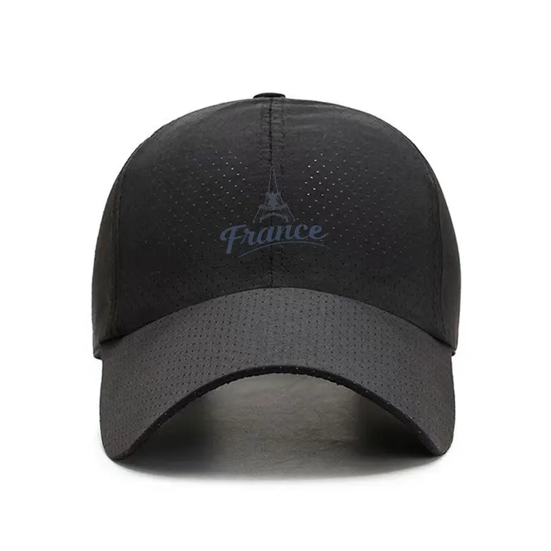 France Eiffel Tower Quick Dry Baseball Cap Breathable Adjustable Sun Hat for Outdoor Sports