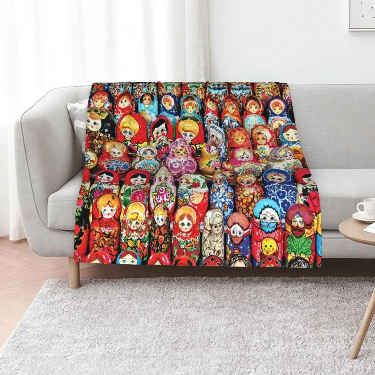 

many matrushca doll print photography by mysticladyart Matryoshka Throw Blanket for babies Winter beds Hairy Blankets