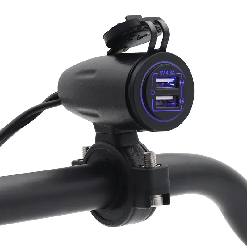 

Motorcycle usb electric vehicle, car charger, car mobile phone charger with waterproof cover switch control 12/24V