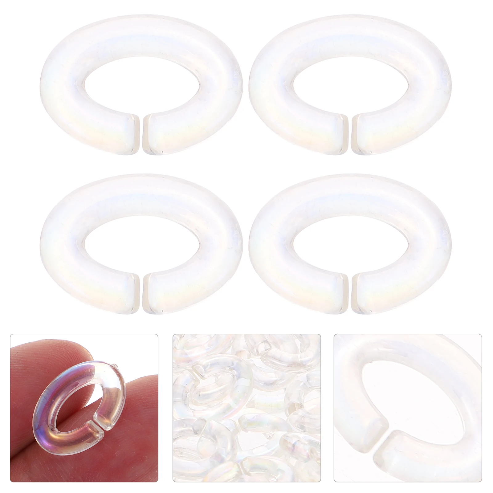 

Acrylic Open Connectors Linking for Jewelry Bracelet Making 50Pcs