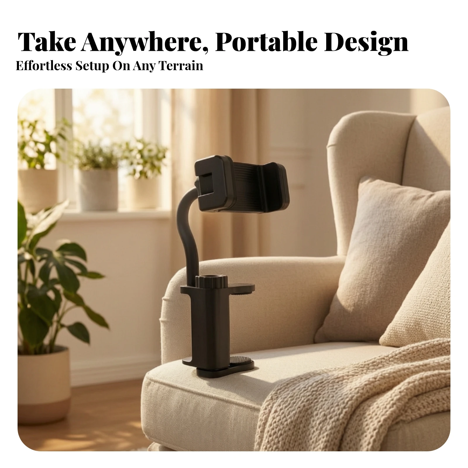 Guitar Phone Holder Compact Guitar Phone Mount Adjustable Telescopic for Guitarists, Rehearsals, Gigs