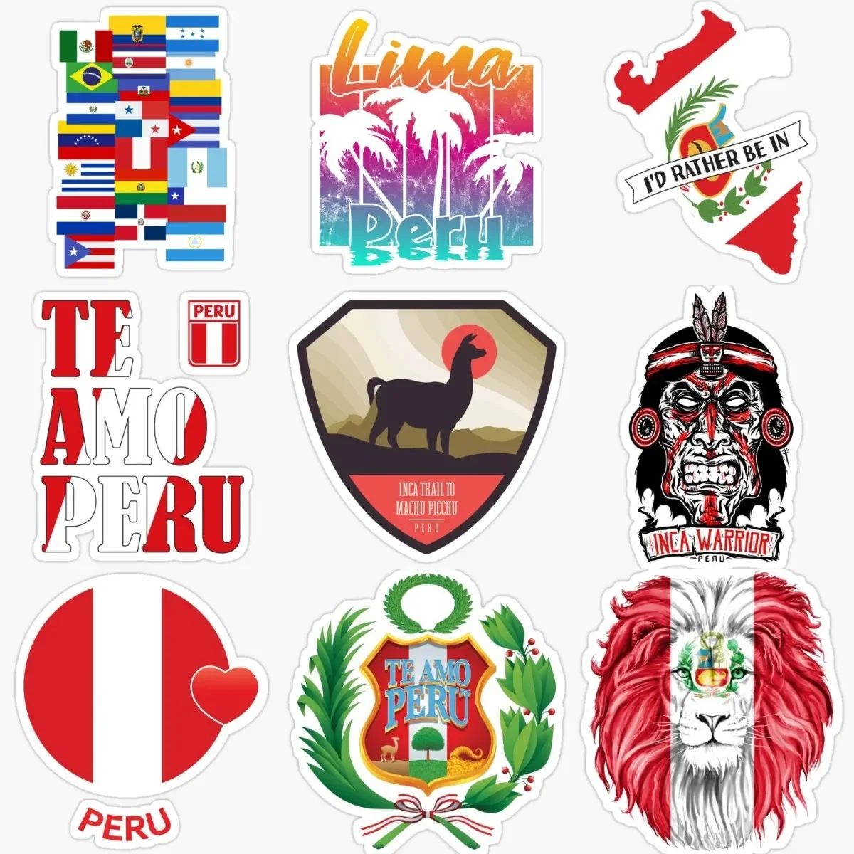 

Creative PE Peru Flag Map Badge Waterproof PVC Sticker for Bicycle Laptop Motorcycle Fridge Helmet Room Table Decal Accessories