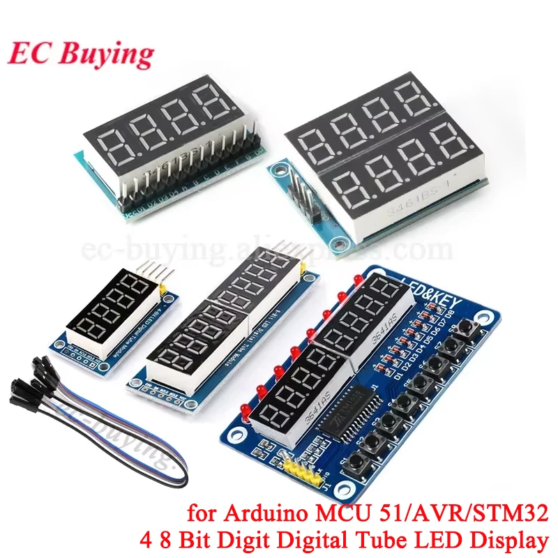 4 8-bitowy MAX7219 TM1638 LED Cyfrowy moduł lampowy Mikrokontroler z matrycą punktową Podświetlany wyświetlacz Interfejs szer