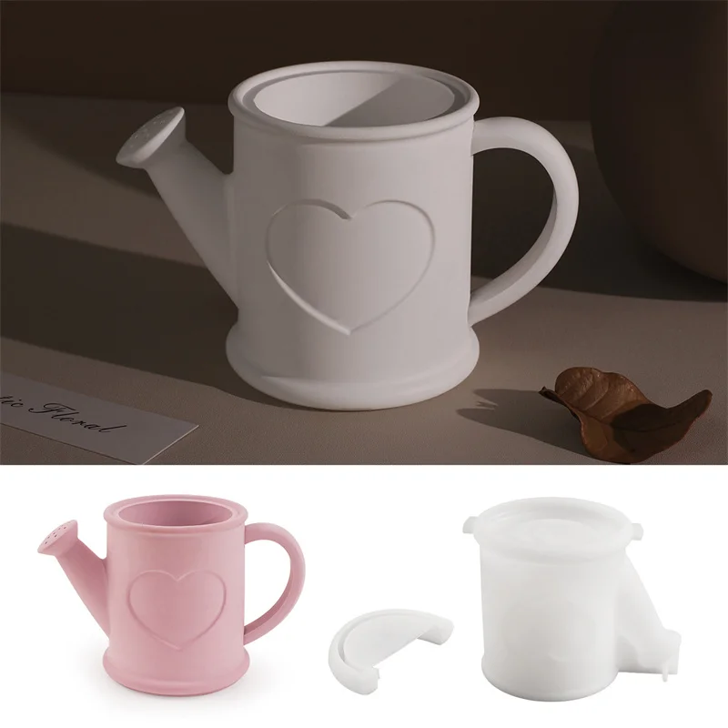 1Set Kettle Shower Shape Small Ornament Vase Aroma Candle Cup Silicone Mold DIY Storage Aroma Candle Mold Ornament Gifts