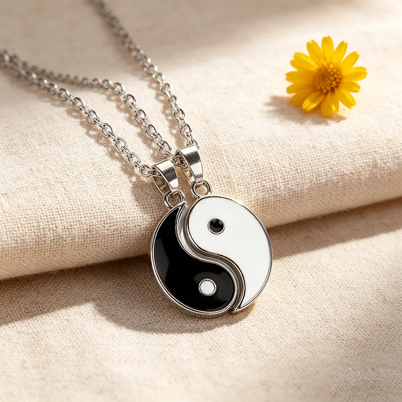 Yin Yang Pendant Necklace For Girlfriend Couples Matching Best Friend Friendship Jewelry Gift Bff Things Aesthetic Collar Boys 2