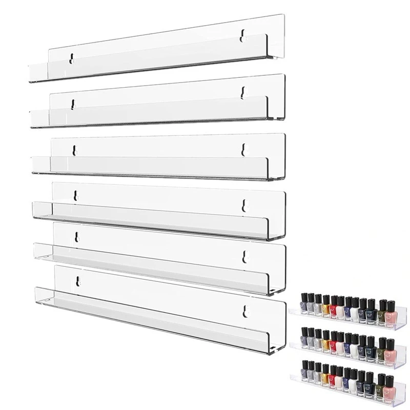 Nail Polish Rack Wall Mounted Lipstick Nail Polish Bottle Holder Organizer Nail Paint Display Stand Shelf With Screws