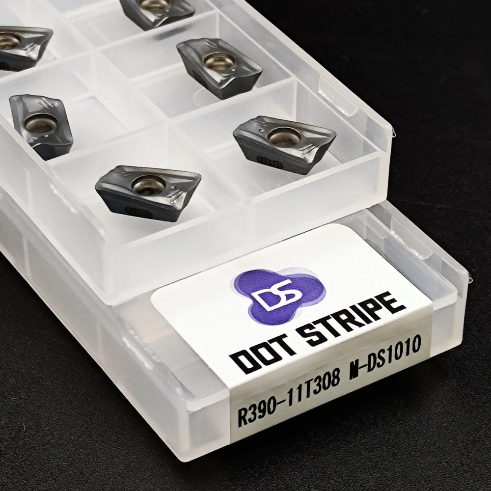 R390-11T308 M DS 1010 ใบมีดกัดเหล็กแข็งพิเศษ คาร์ไบด์ นาโนบลู สีสันสดใส ความแข็งสูง