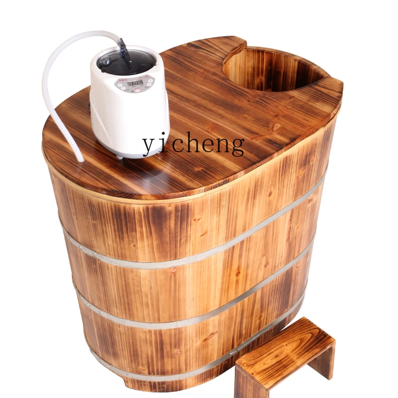 YY Bath Barrel Wooden Barrel Bath Bucket Adult Solid Wood Bath Bucket Wooden Bathtub