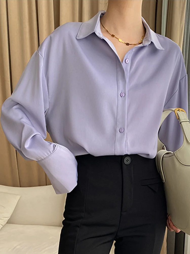 

Korean Shirt For Women Solid Spliced Laple Single Breastedlong Sleeves Fashion Female Clothing 2023 Spring New H269