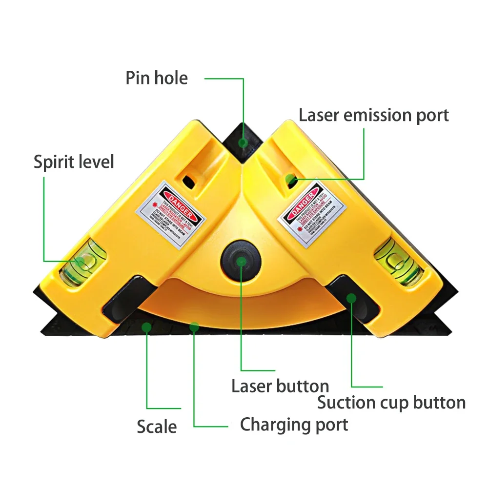 Niveau Laser carré à Angle droit à 90 degrés, fil de terre Vertical, Instrument de mesure, outil de Construction Laser