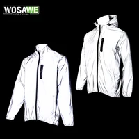 WOSAWE-Chaqueta totalmente reflectante para hombre, cortavientos ligero para exteriores, chaqueta de lluvia con capucha para bicicleta de montaña, abrigo para correr, pescar y ciclismo