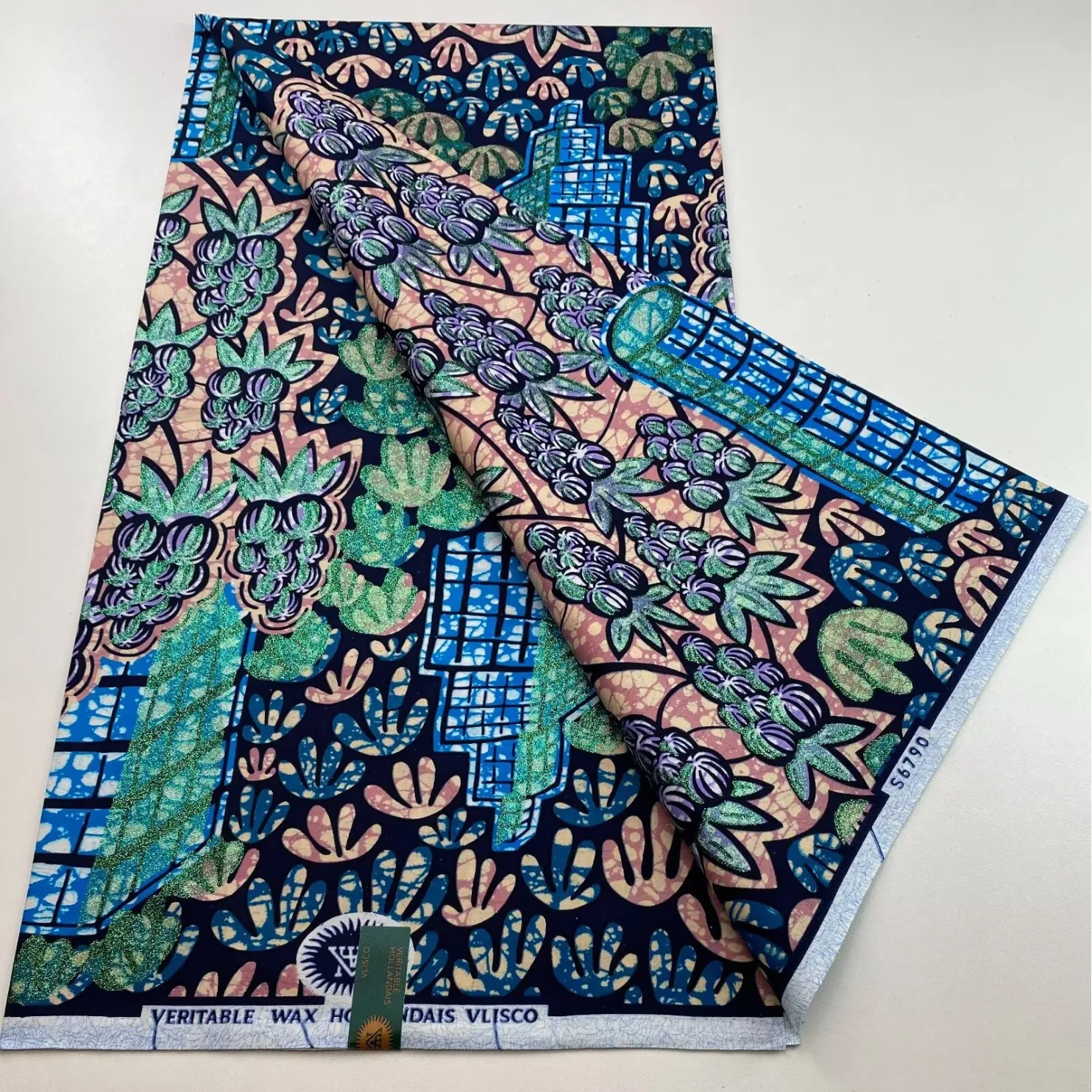 

Hot Selling High Quality Ankara Party Dress Fabric New Grand Super 100% Cotton 6 Yard African Wax Printed Fabric Gold Wax Fabric