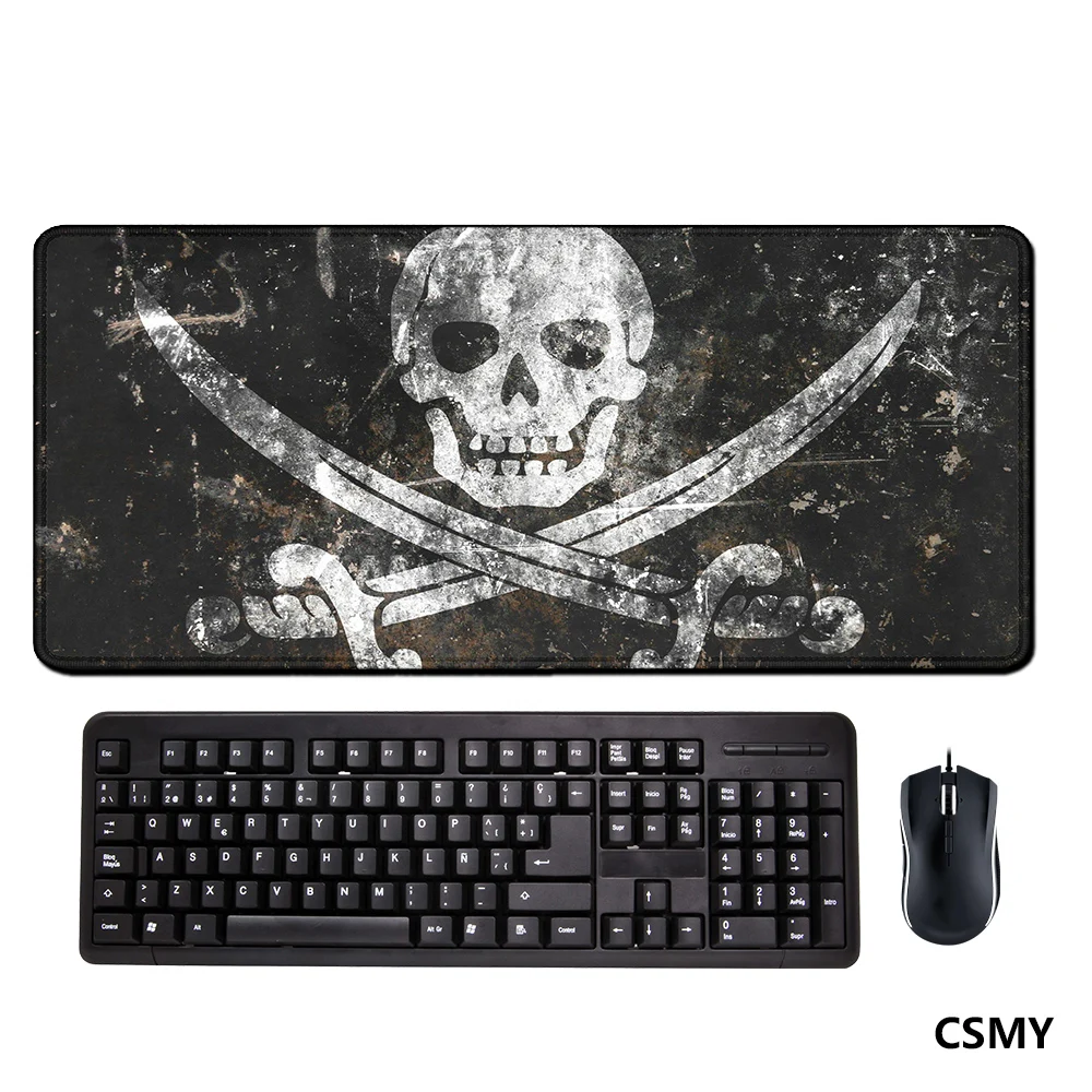 Extra Large Skull Pirate Pattern Mouse Pad 900x400 Computer Pc Keyboard XXL Desk Mat Gaming Accessories Gamer Mousepad