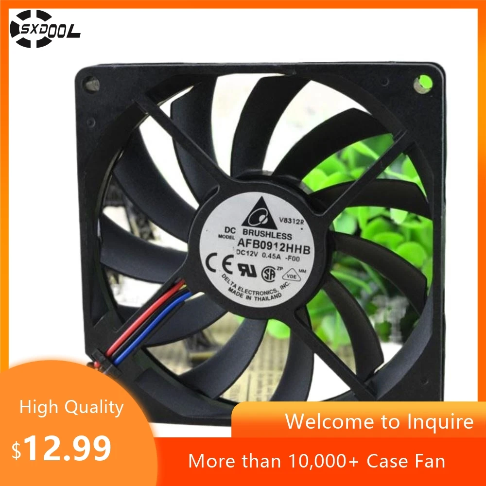 

AFB0912HHB 90mm 92mm Axial Fan for Delta 9015 9cm DC 12V 0.45A Speed Tach Signal Computer Heatsink Cooling