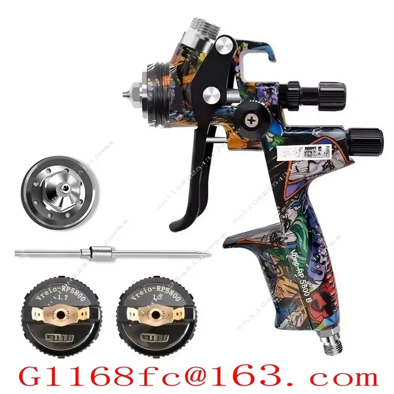5800 Pneumatic Spray Gun 1.3mm Stainless Steel Spray Nozzle 600ml Pot Car Furniture Spray Paint Clear Atomization