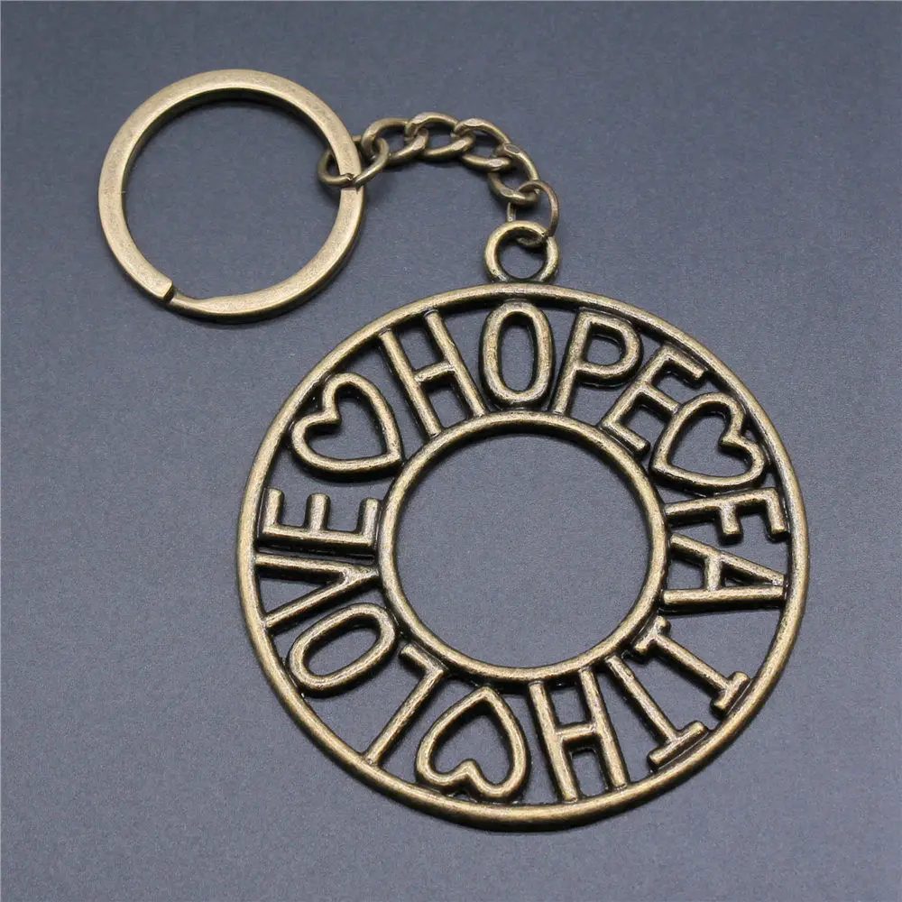 Vintage Jewelry Keyrings Car Pendant Text Tag Gift Ring Size 28mm