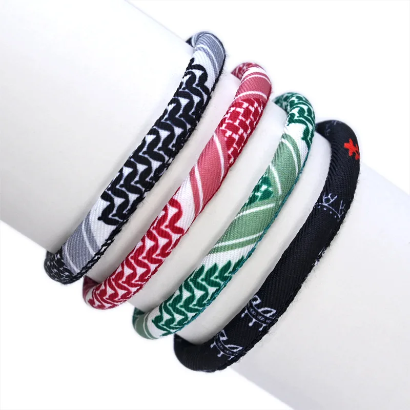 Multicolor Weave Bracelets Women Men Handmade Wave Point Traditional Patterns Arabic Scarf Style Bracelet Jewelry Gift Couple