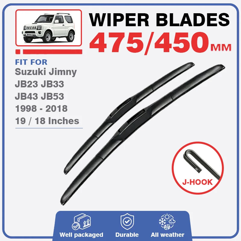 Front Wiper Blades Set Kit For Suzuki Jimny MK3 JB23 JB43 JB33 JB53 1998 - 2018 18