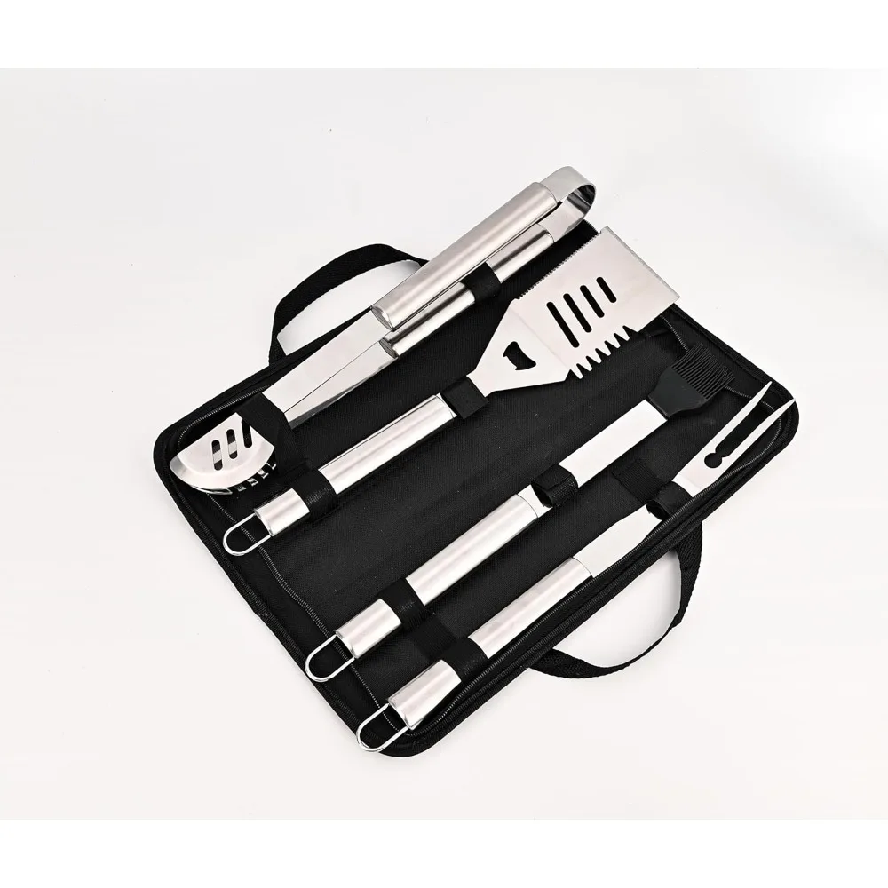 

Аксессуары для гриля — аксессуары для барбекю, 4 шт., сверхмощные аксессуары для гриля, инструменты для гриля, набор посуды с лопаткой, вилкой,