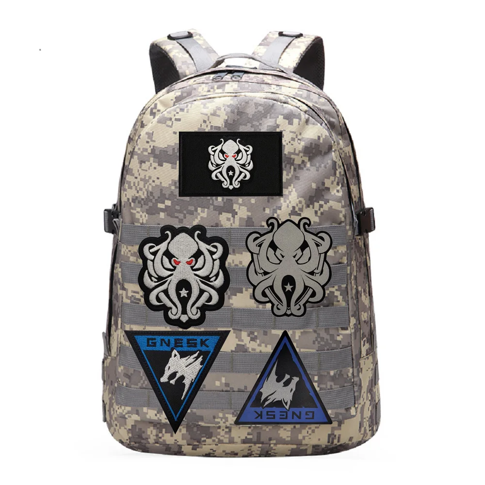 New Design Anime Series Dark Zone Breakout Armband, Black Gold International Patch, White Wolf Company Tactical Backpack Patch