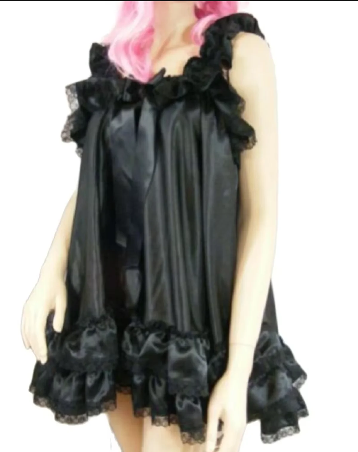

French Sexy Suspender Best-selling Adult Baby Dress Satin Doll Pajamas Sissy Lace Bow Dress Customized by Lolita